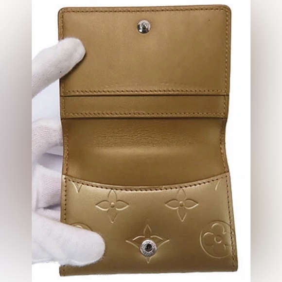 Louis Vuitton Monogram Mat Ludlow Coin Case Compact Wallet Ambre Gold - Picture 9 of 9